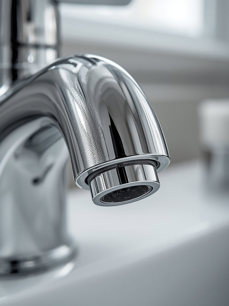 bathroom faucet in action