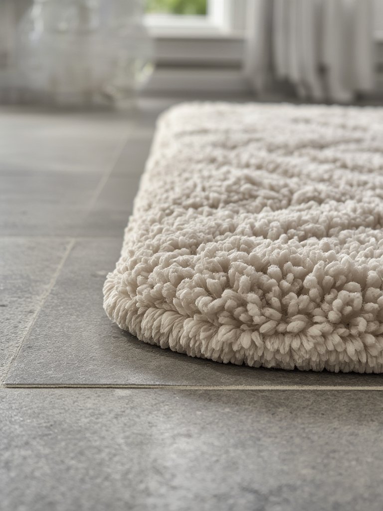 chenille bathmat in action