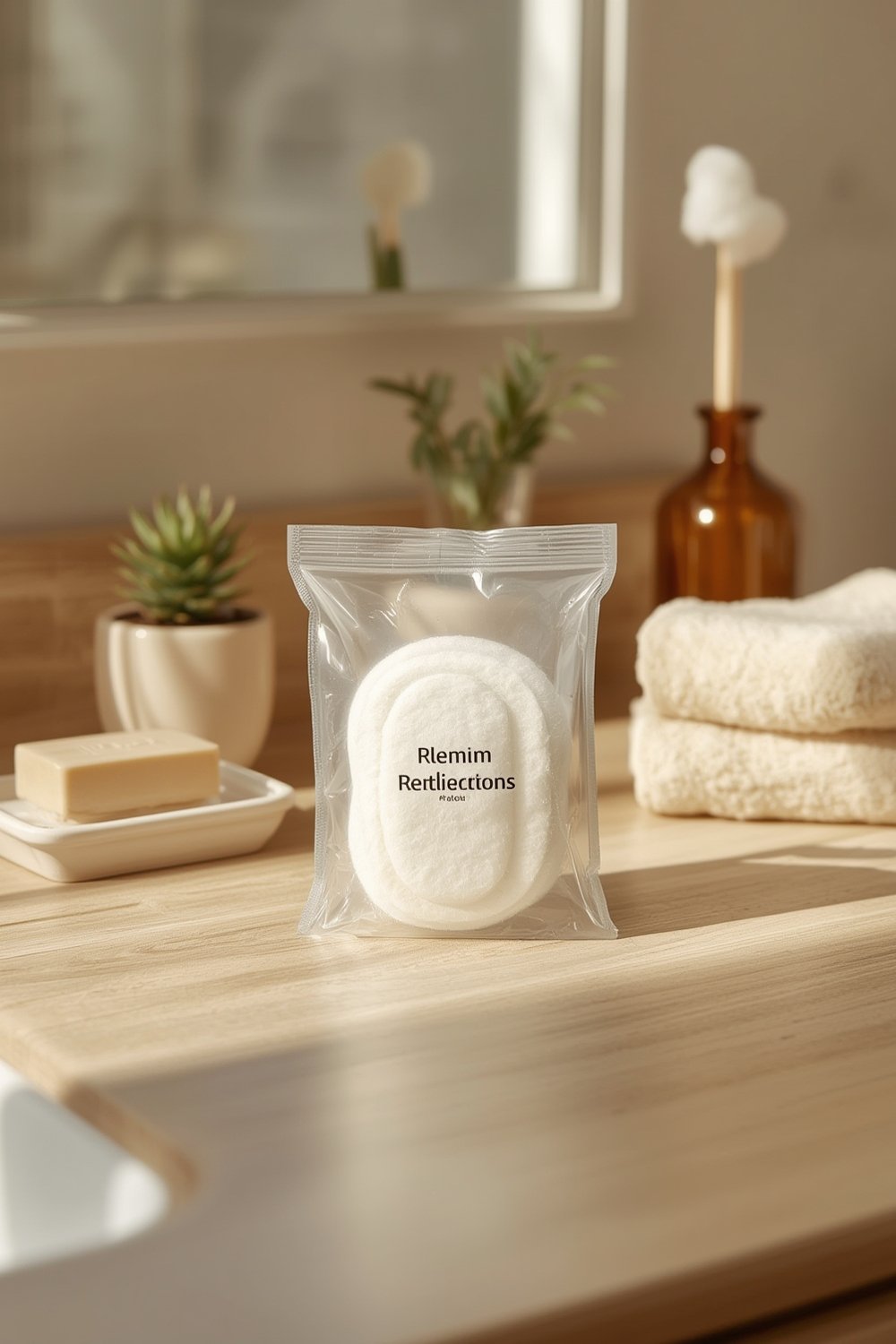 cotton makeup remover pads in action