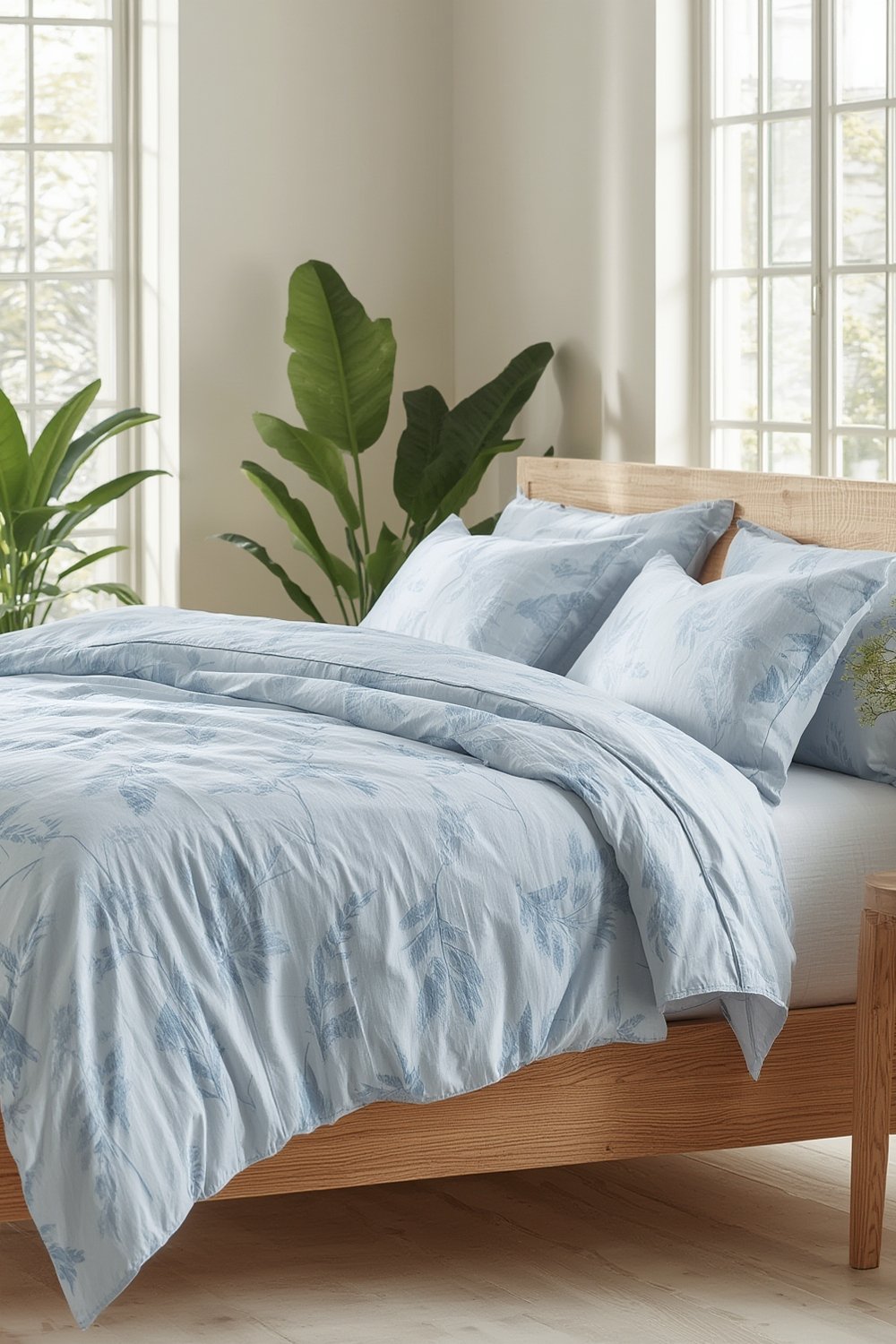 Cotton percale king sheets in action