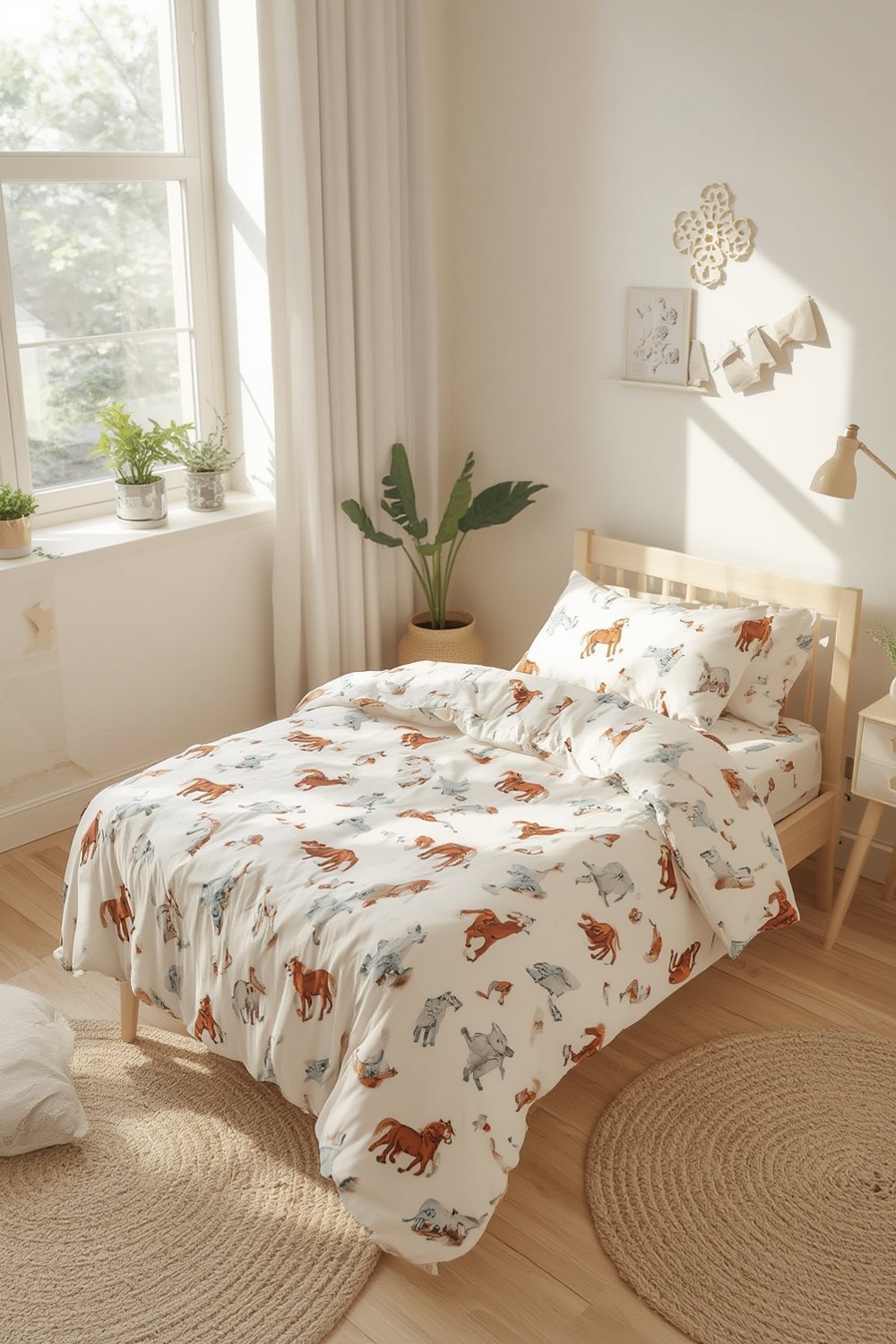 cotton toddler sheet set in action