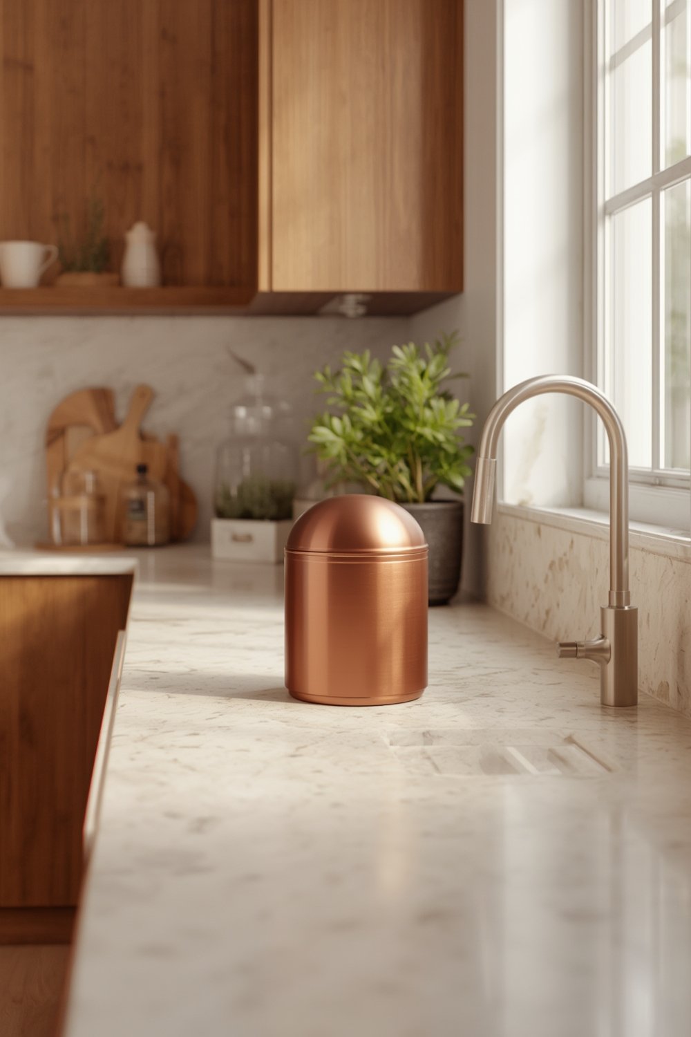 kitchen compost bin in action