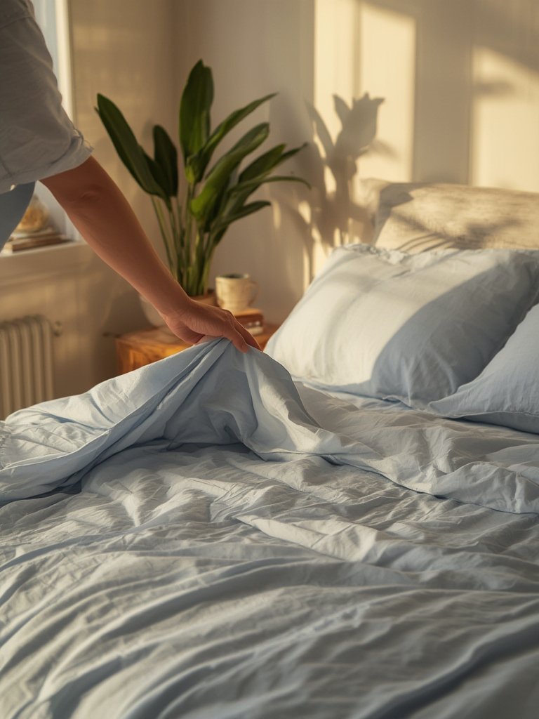 Cotton percale king sheets product view